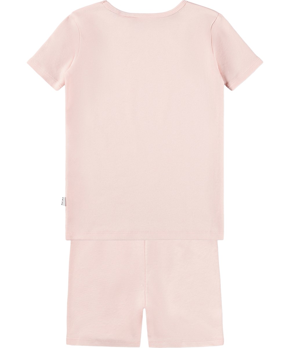 Lou US - Cloud Pink - Rosa zweiteiliger Schlafanzug für Kinder aus Bio-Baumwolle mit Aufdruck