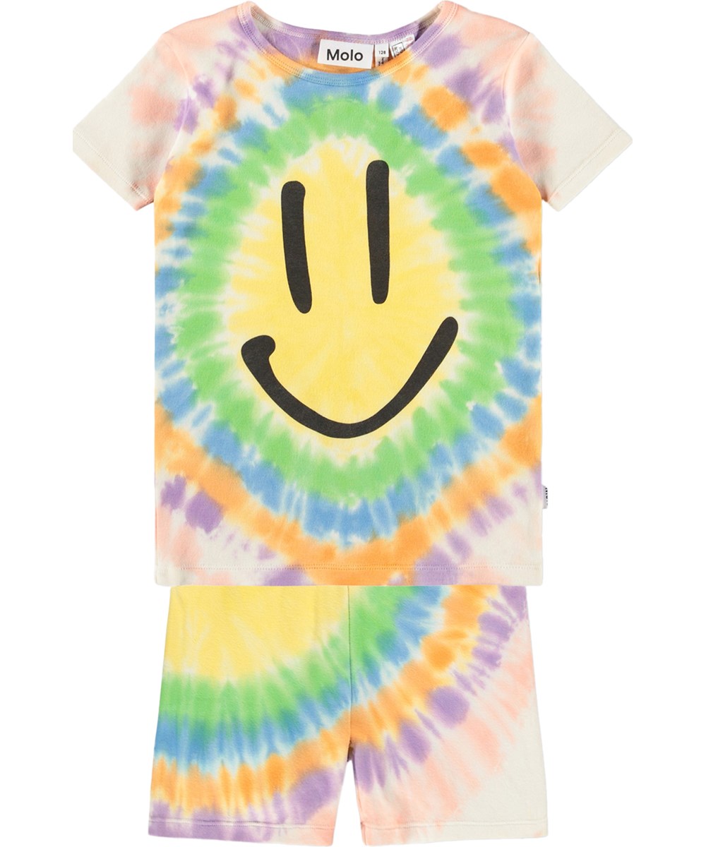 Lou US - Tie Dye Night - Bunte Batik-Zweiteiler-Pyjamas für Kinder aus Bio-Baumwolle