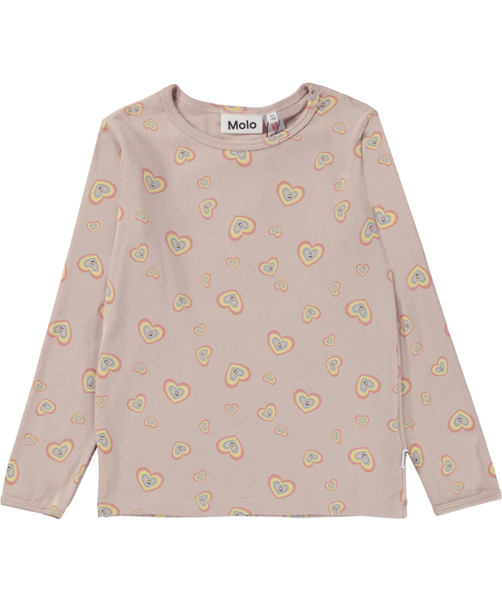 Luve - Mini Aura Hearts - Rosa Öko-Nachtset mit Allover-Aura-Herzdruck