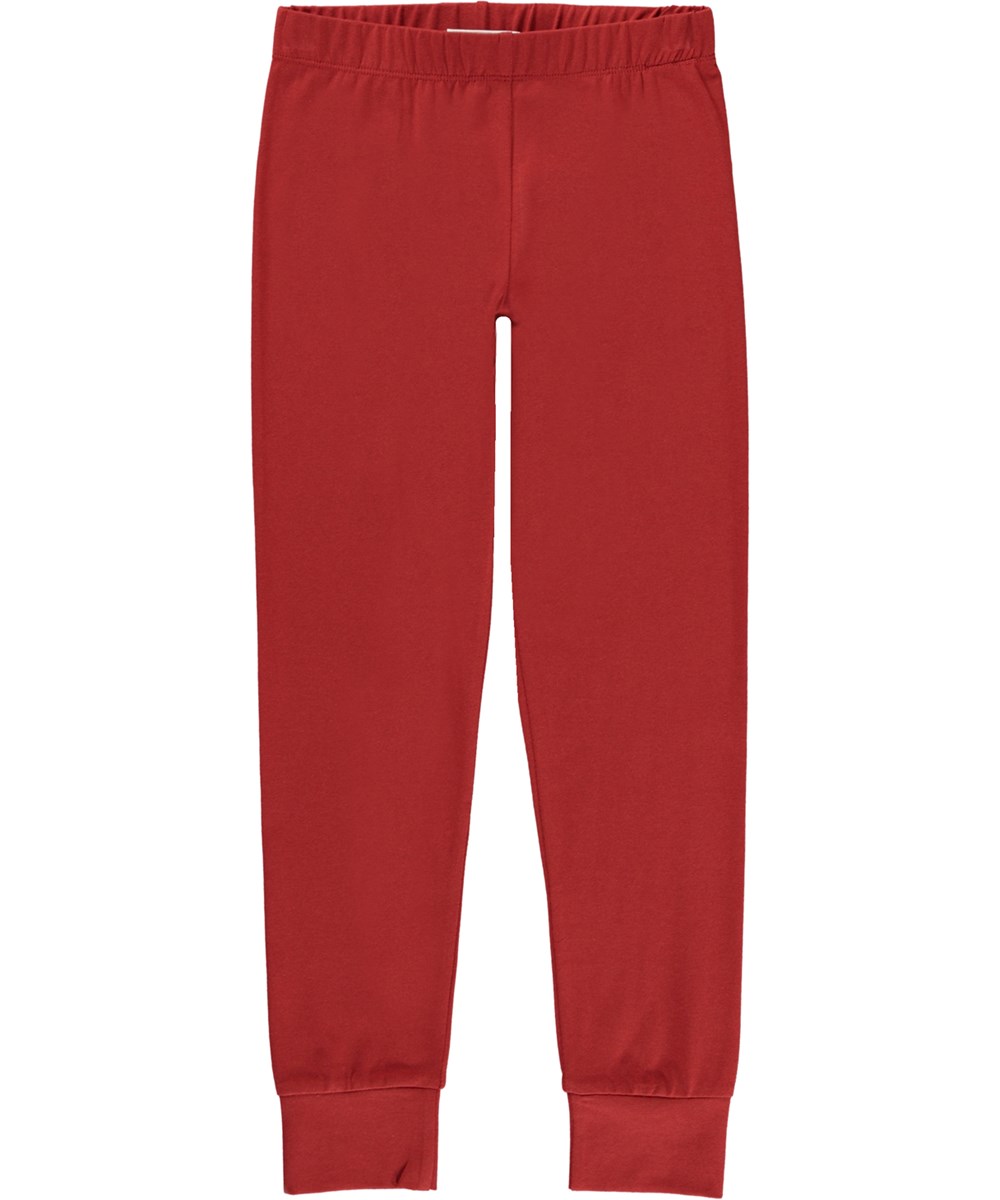 Luve - Red Ochre - Rote Öko-Nachtwäsche mit Smiley-Print