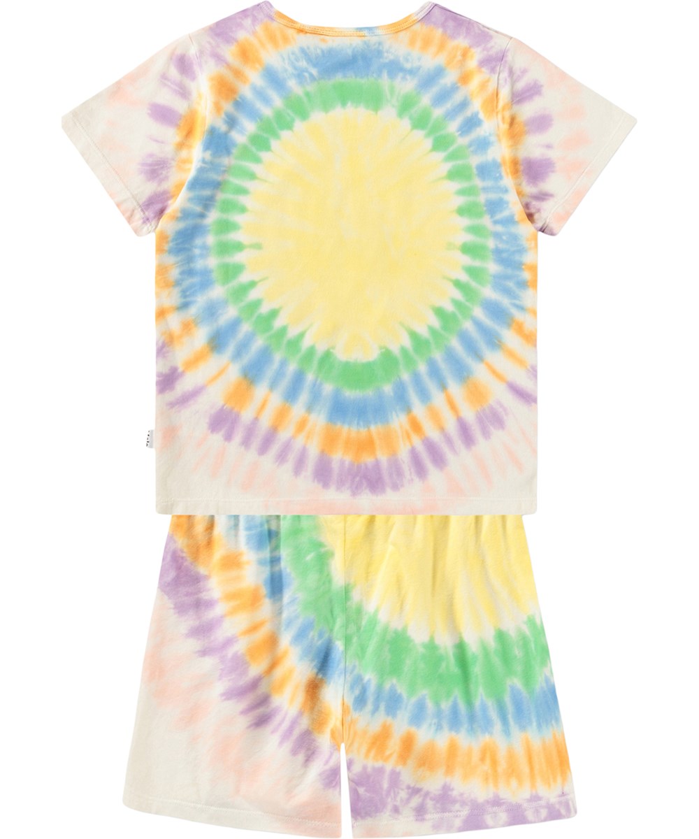 Luvis - Tie Dye Night - Mehrfarbiger Batik-Zweiteiler-Pyjama für Kinder aus Bio-Baumwolle