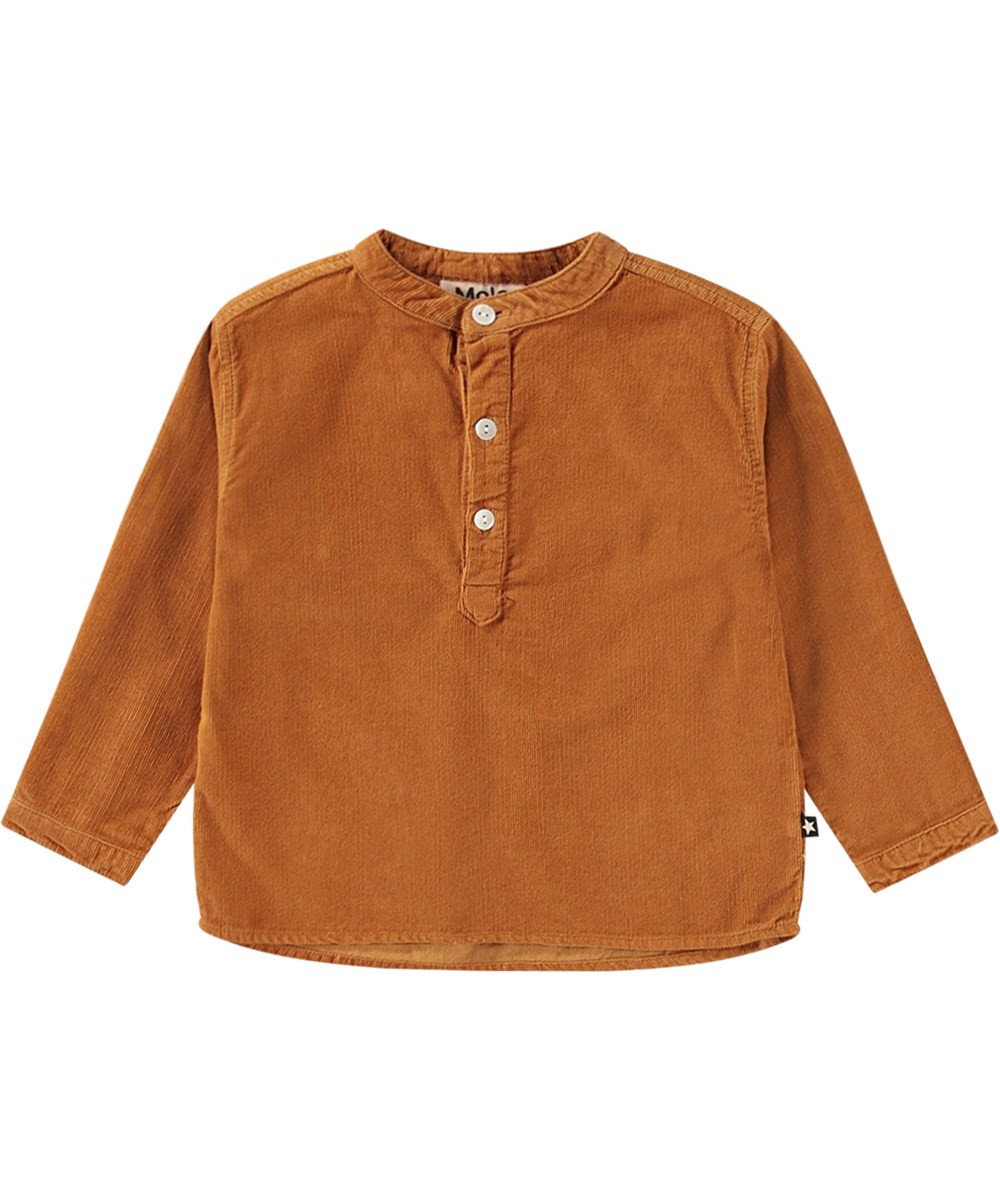 Enoz - Brown Sugar - Comfortable burnt orange organic cotton shirt for little ones.
