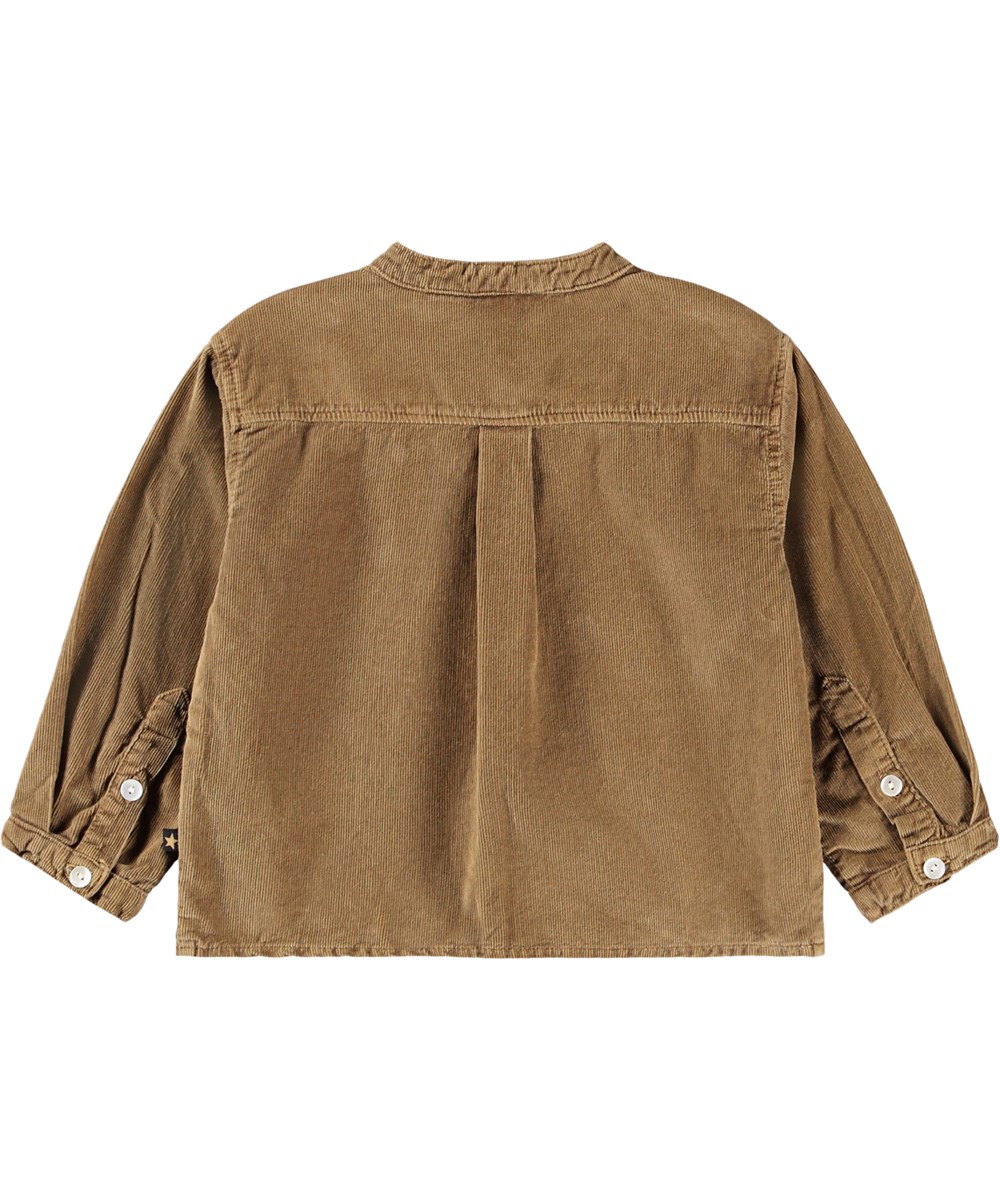 Enoz - Fawn - Brown velvet shirt for the little oned made of organic cotton.