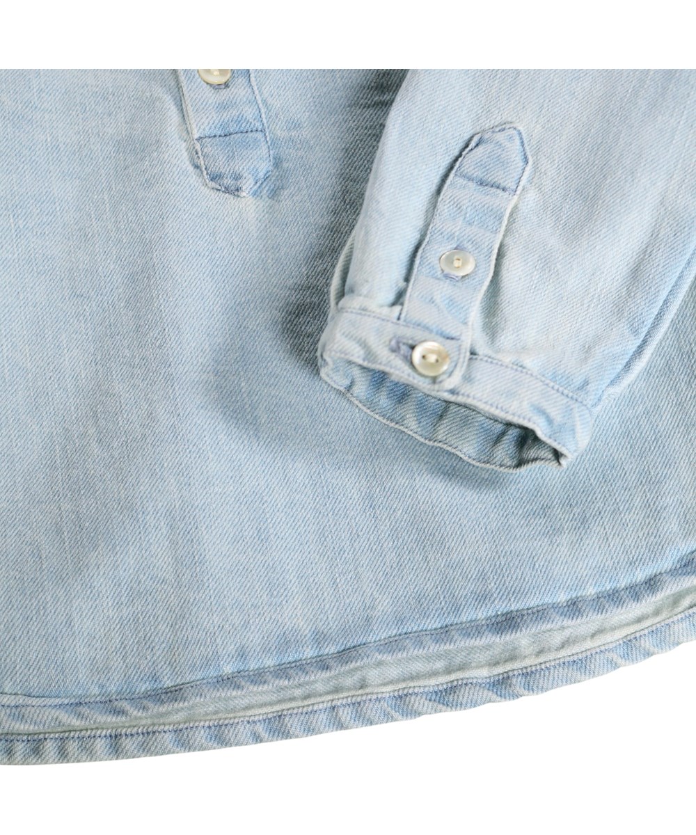 Enoz - Misty Denim - Long-sleeved shirt for the little ones in light blue denim made of organic cotton