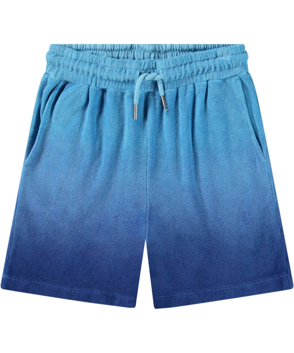 Abay - Mazarine Blue - Knielange Frottee-Shorts für aktive Kinder aus Öko-Baumwolle in Blautönen.