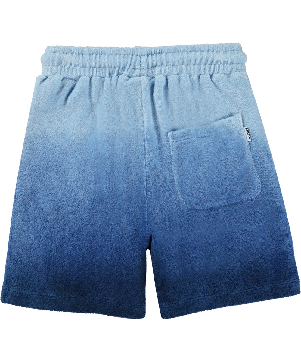 Abay - Reef Blue - Blue terry shorts in organic cotton in dip-dye effect