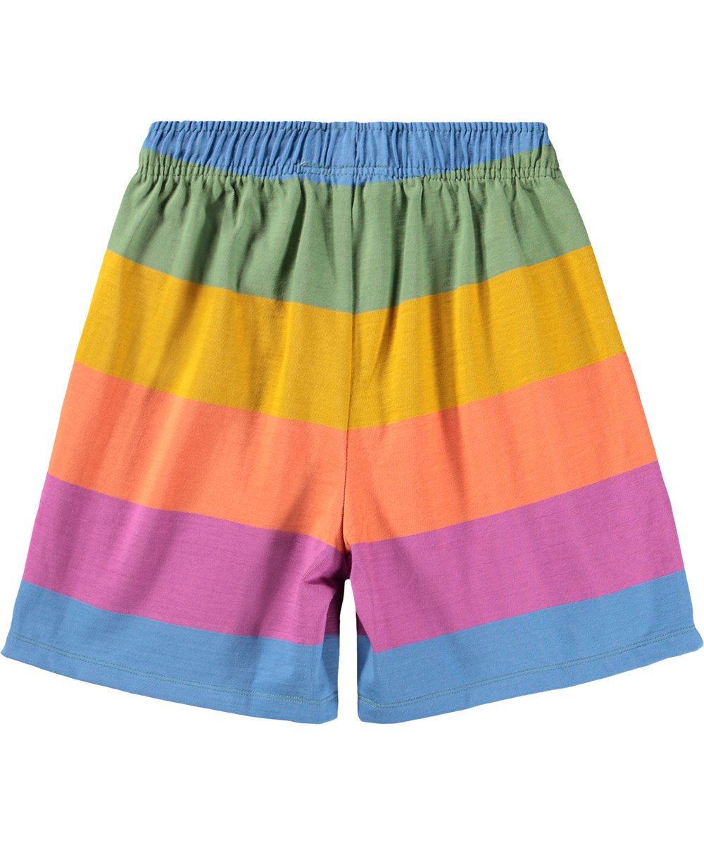 Adiano - Rainbow Block - Kinder-Shorts aus Bio-Baumwolle mit Regenbogenstreifen