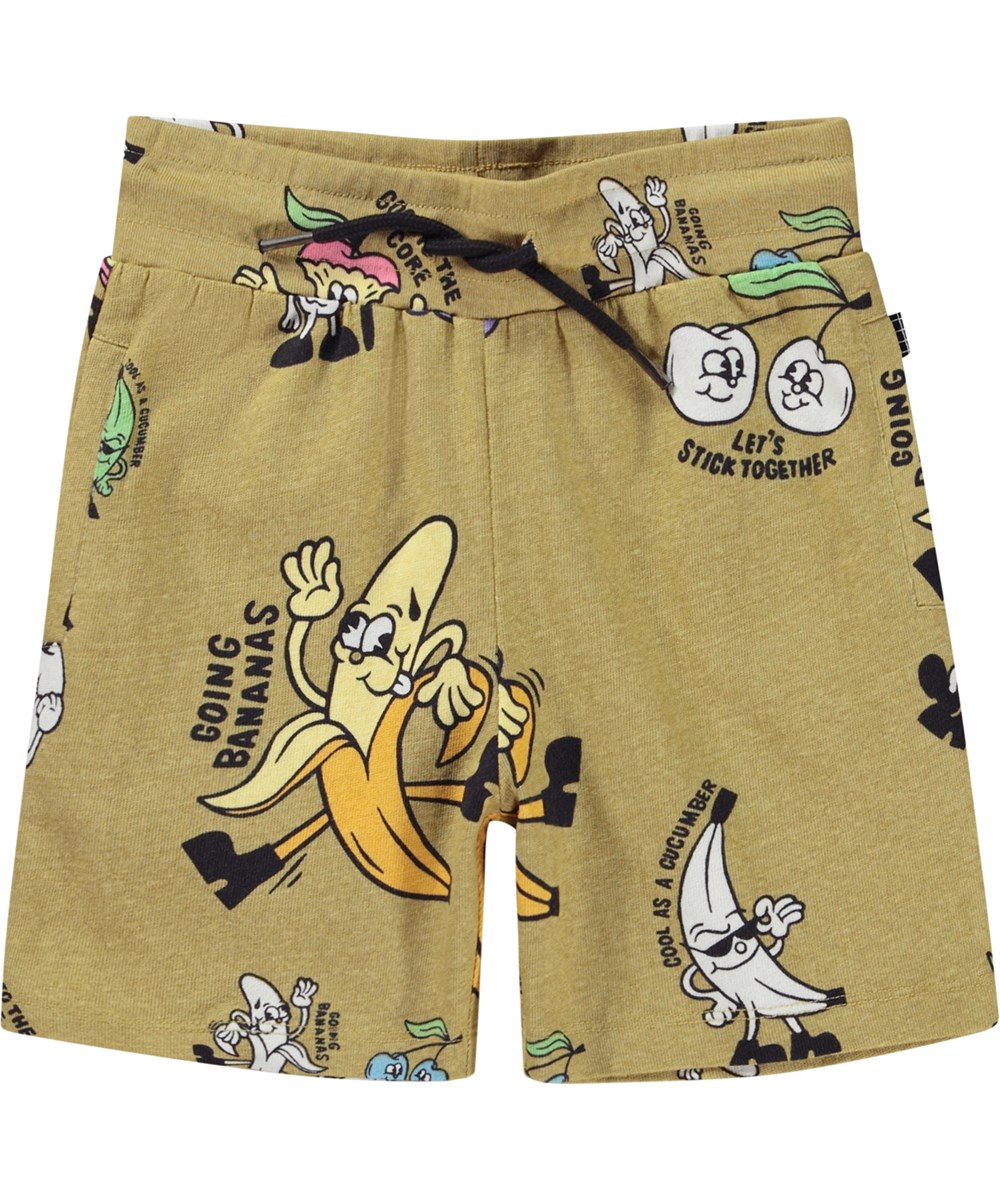 Alw - Fresh Fruits - Grüne Shorts mit Fruchtaufdruck