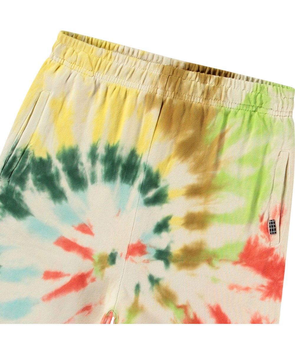 Amil - Light Colourful - Shorts in organic cotton jersey in multicoloured tie-dye for children.