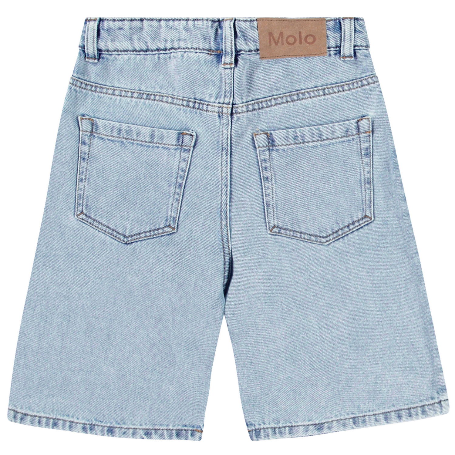 Art - Washed Down - Light blue knee-length denim shorts in