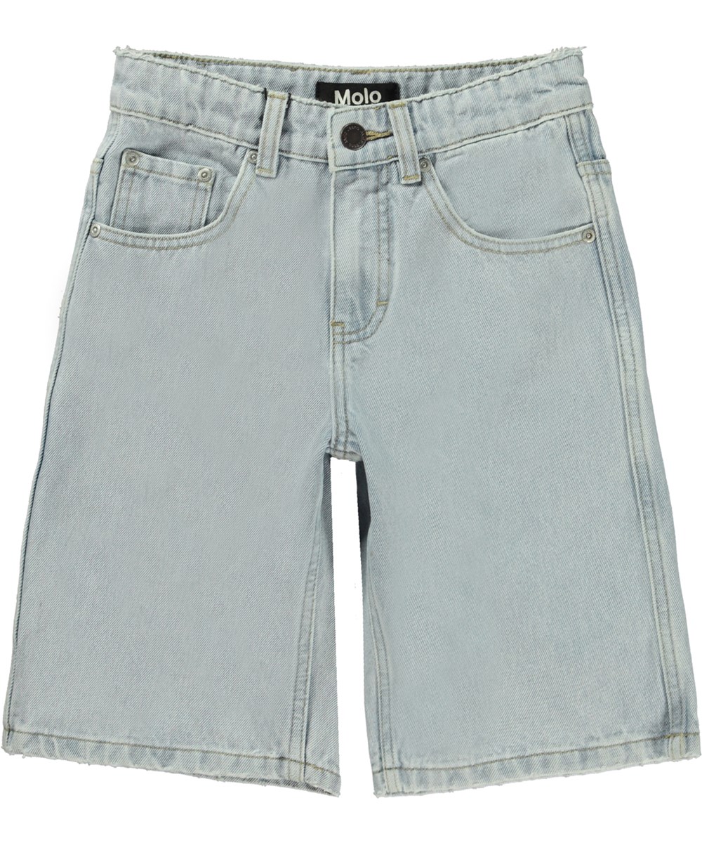 Art - Faded Denim - Knee length denim shorts in light blue