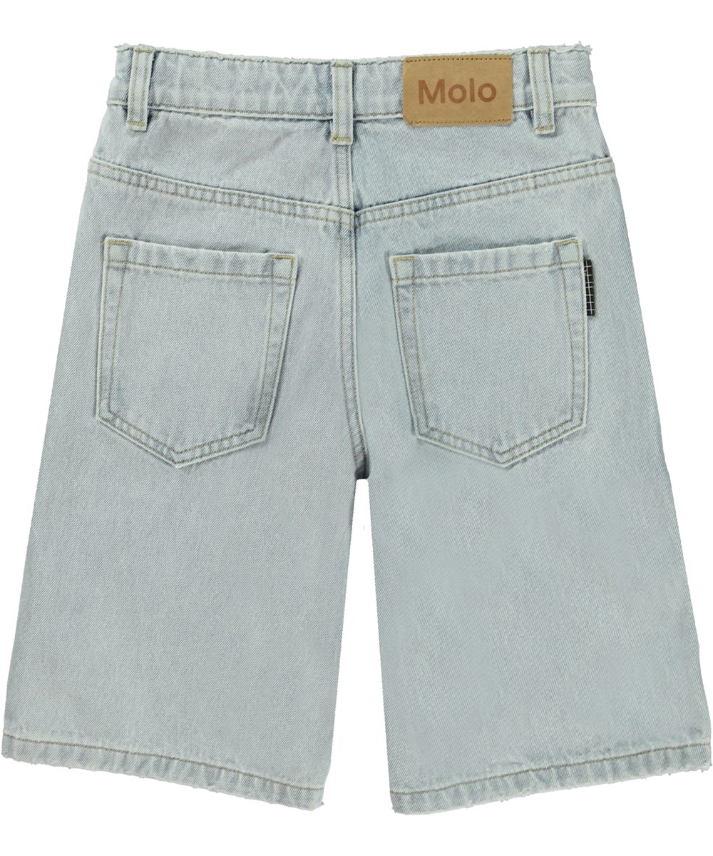 Art - Faded Denim - Knee length denim shorts in light blue