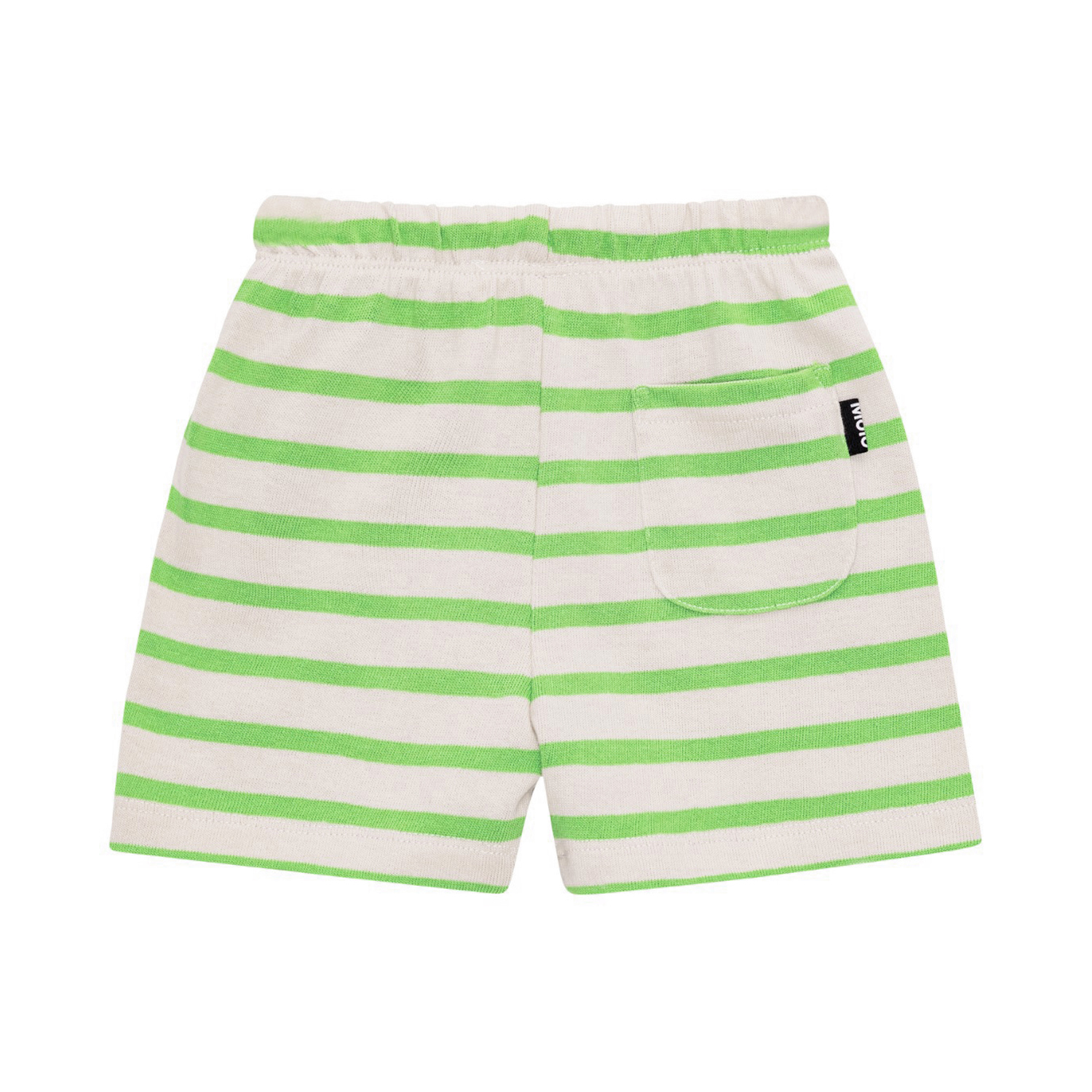 Skie Grass Stripe Sand coloured and green striped shorts for