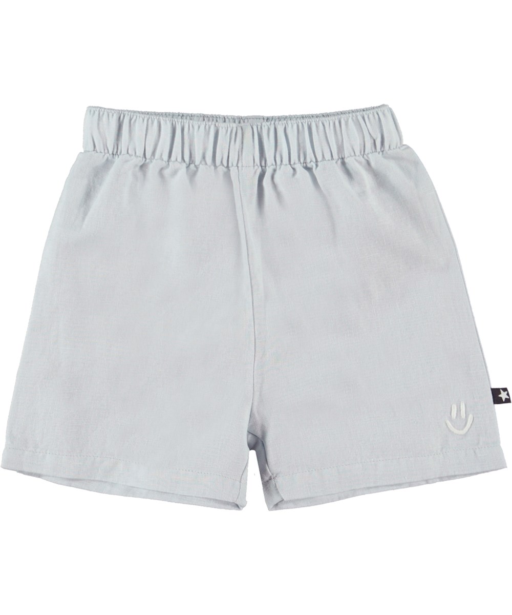 Solar - Iced Blue - Baby shorts in light blue in cotton and linen