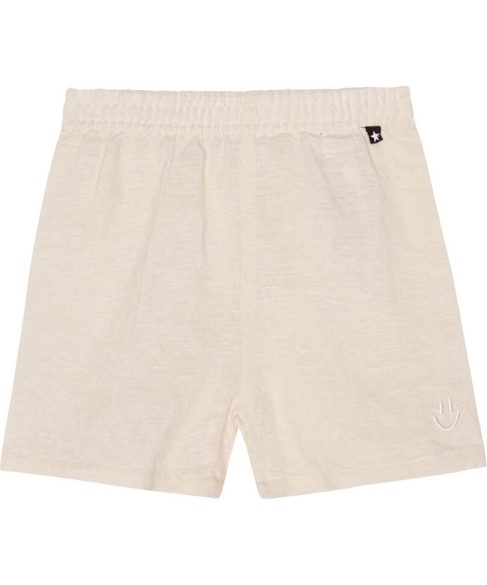 Solar - Summer Sand - Sandfarvet hør shorts til de mindste