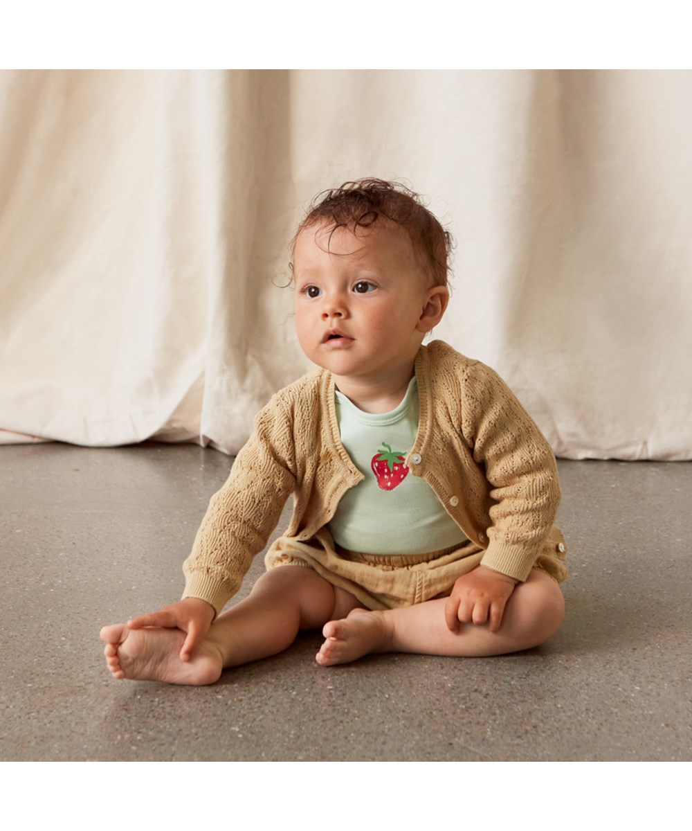 Somos - Cardboard - Green baby shorts in cotton