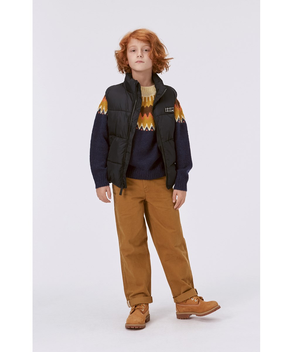 Bae - Cozy Sun - Dark blue knit jumper in an alpaca wool blend with a nordic pattern