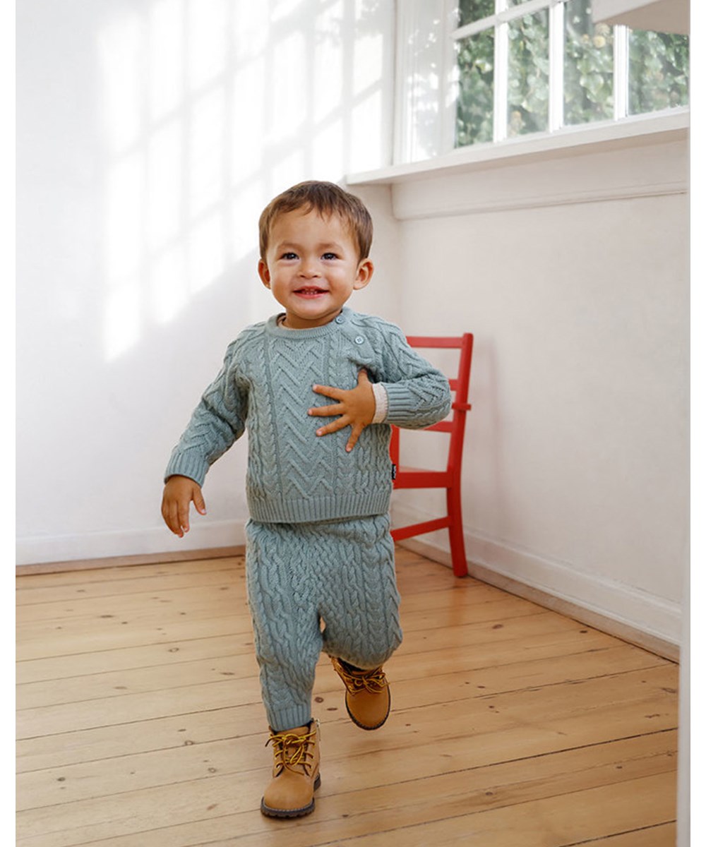 Bjork - Calm Green - Dusty green baby cable knit