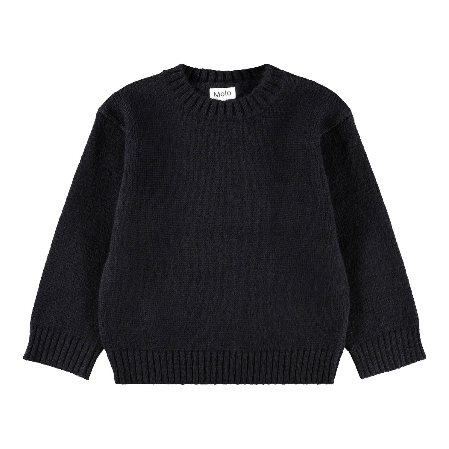 Brian - Black - Black sweater for children made of an alpaca