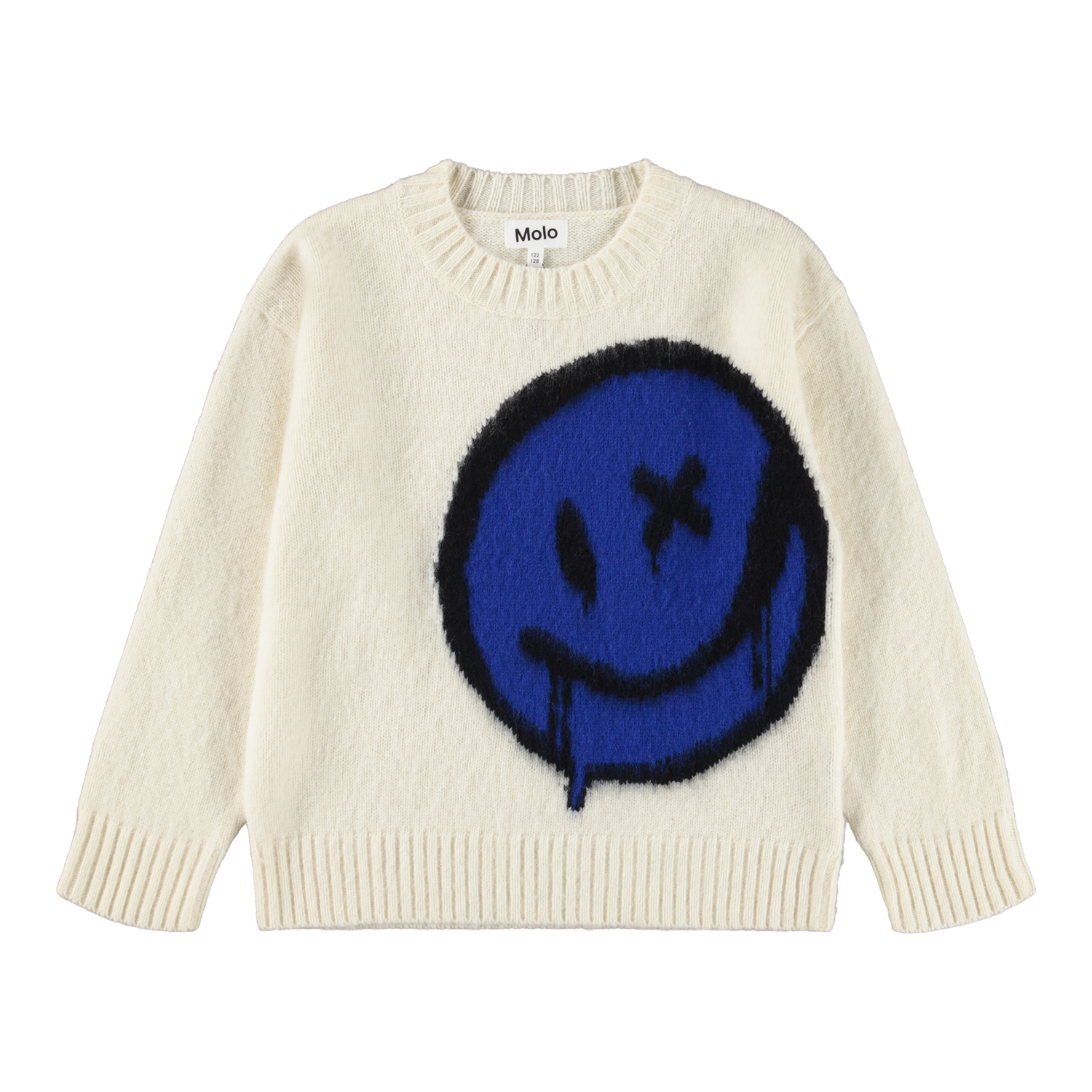 Brian wool - Drippy Smile - Off-white knitted sweater for