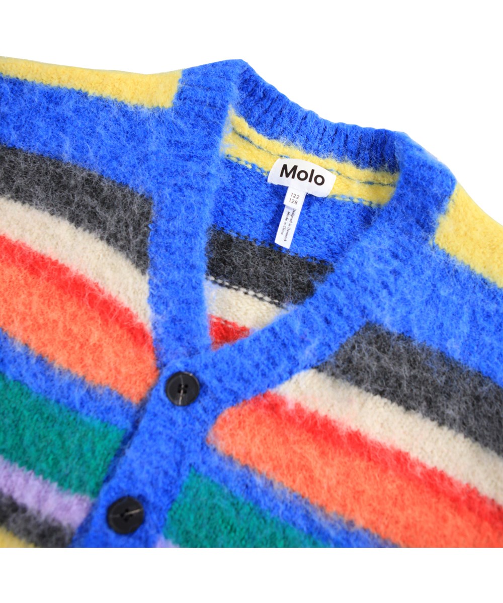 Brutus - Fuzzy Stripe - Fluffy gestreepte kindervest met meerdere kleuren.