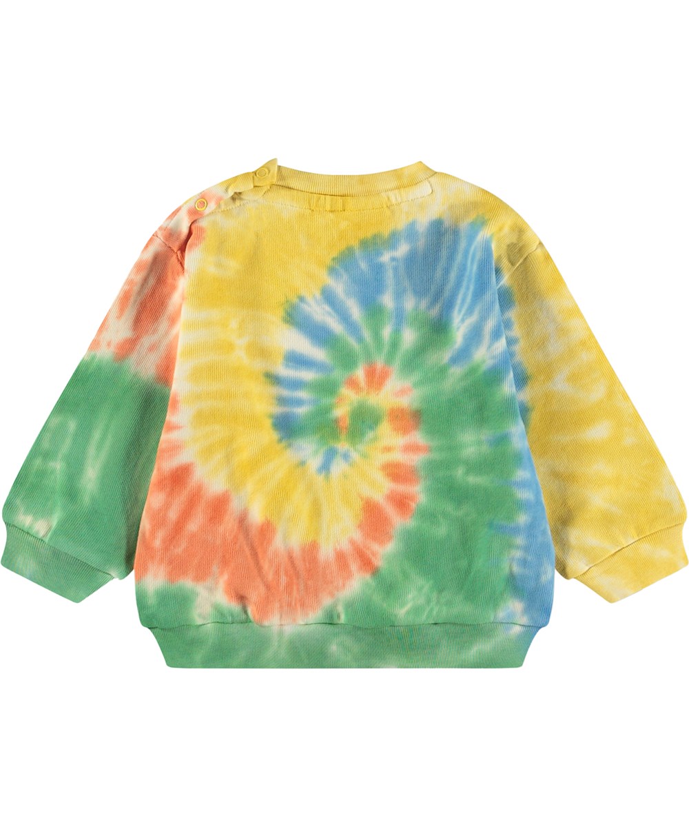 Dear - Shiny Swirl - Multicoloured tie-dye sweatshirt for the littel ones made of organic cotton
