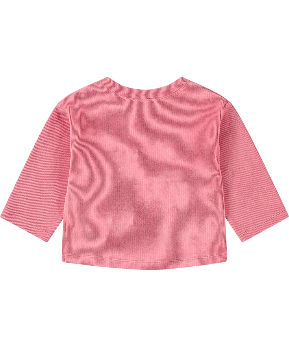 Dimi - Flamingo Plume - Soft pink corduroy top for little ones with pouch pocket.