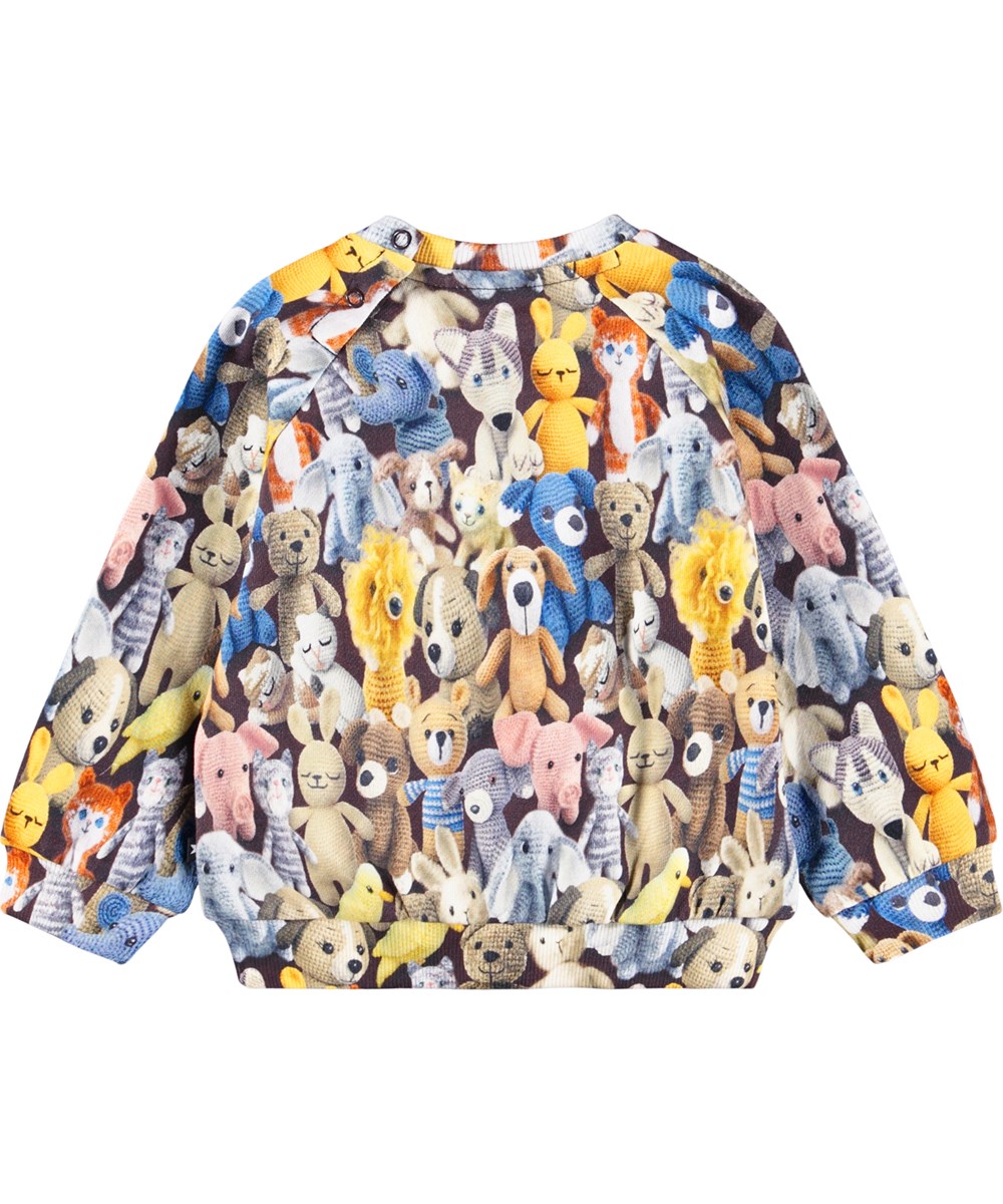 Disc - Cute Crochet - Sweatshirt for the little ones made of soft organic cotton with a colorful print of crocheted teddy bears.