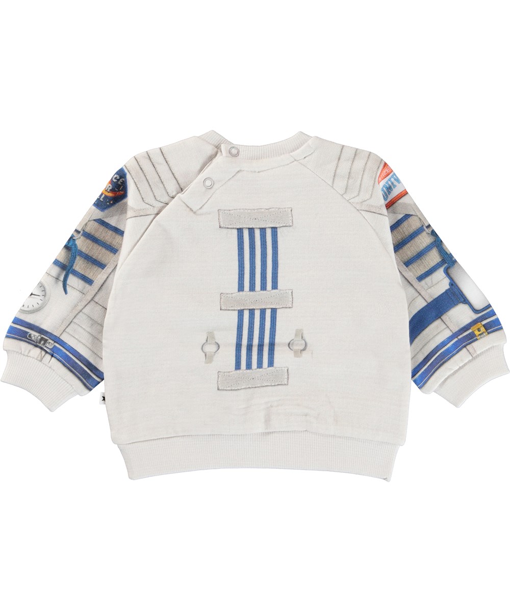 Disc - I Astronaut - White organic baby top with astronaut print