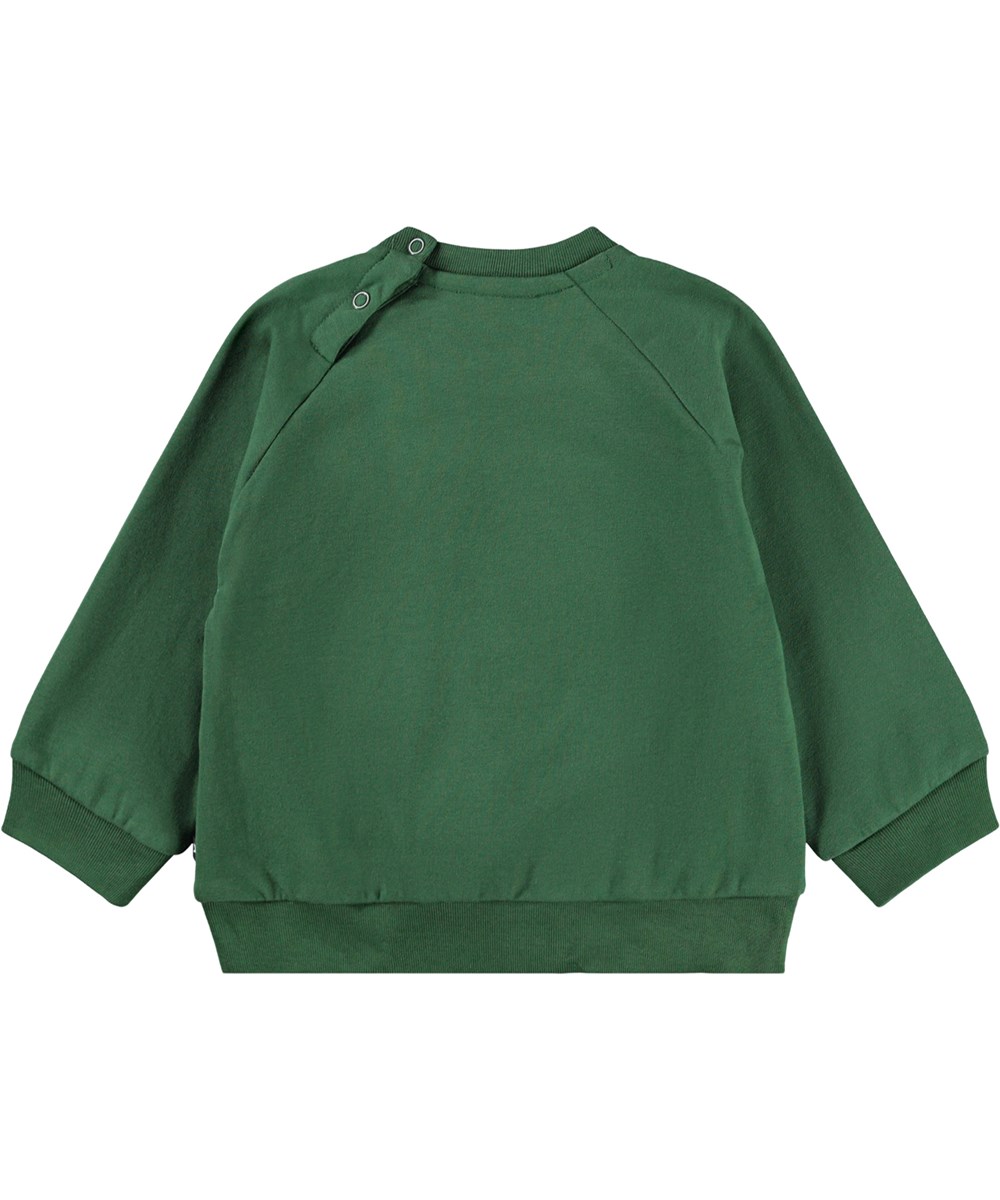 Disc - Pine Tree - Dark green sweatshirt for the little ones made of soft organic cotton with an embroidered smiling face on the front.