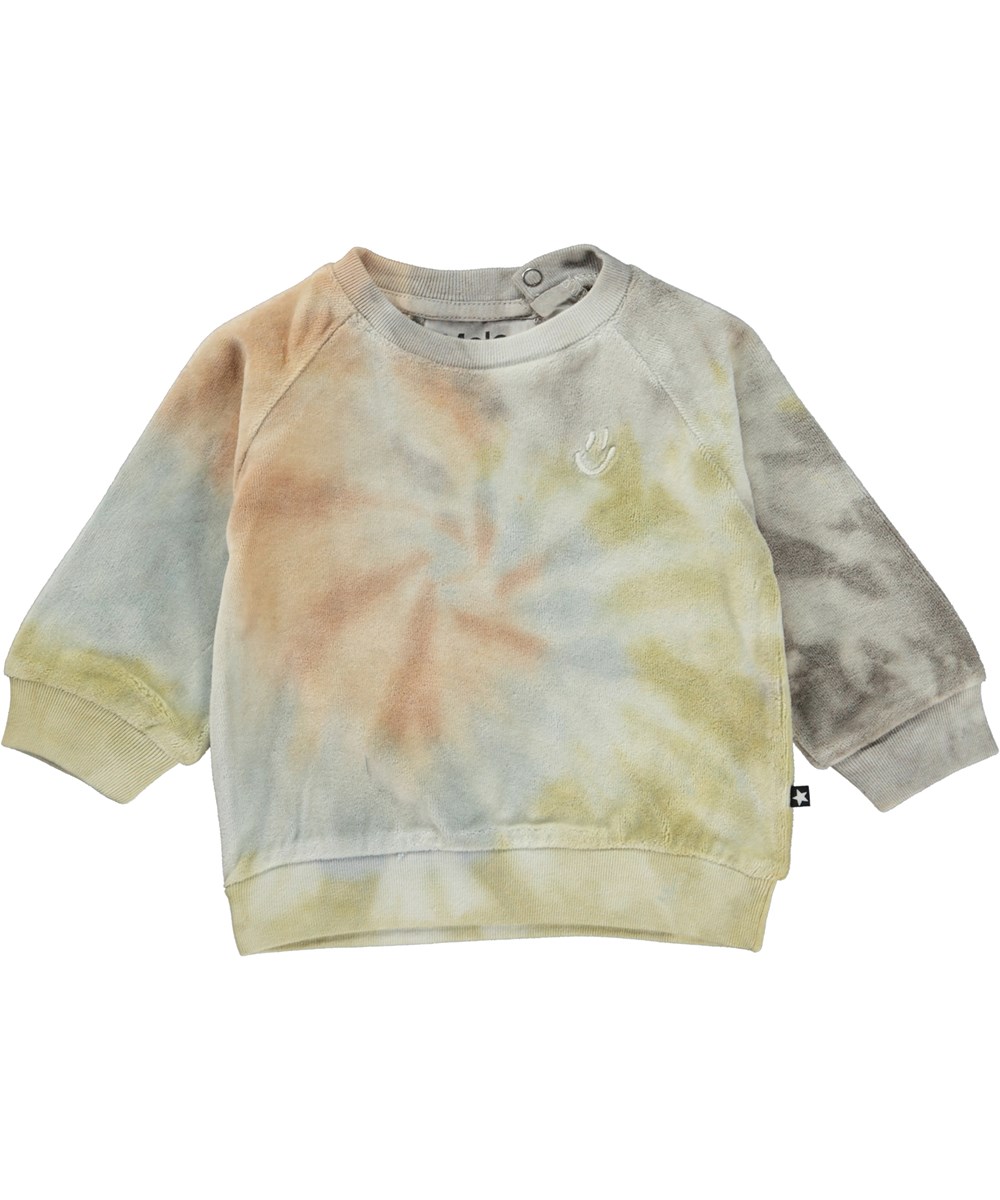 Disc - Soft Tie Dye - Velour baby sweatshirt with tie-dye