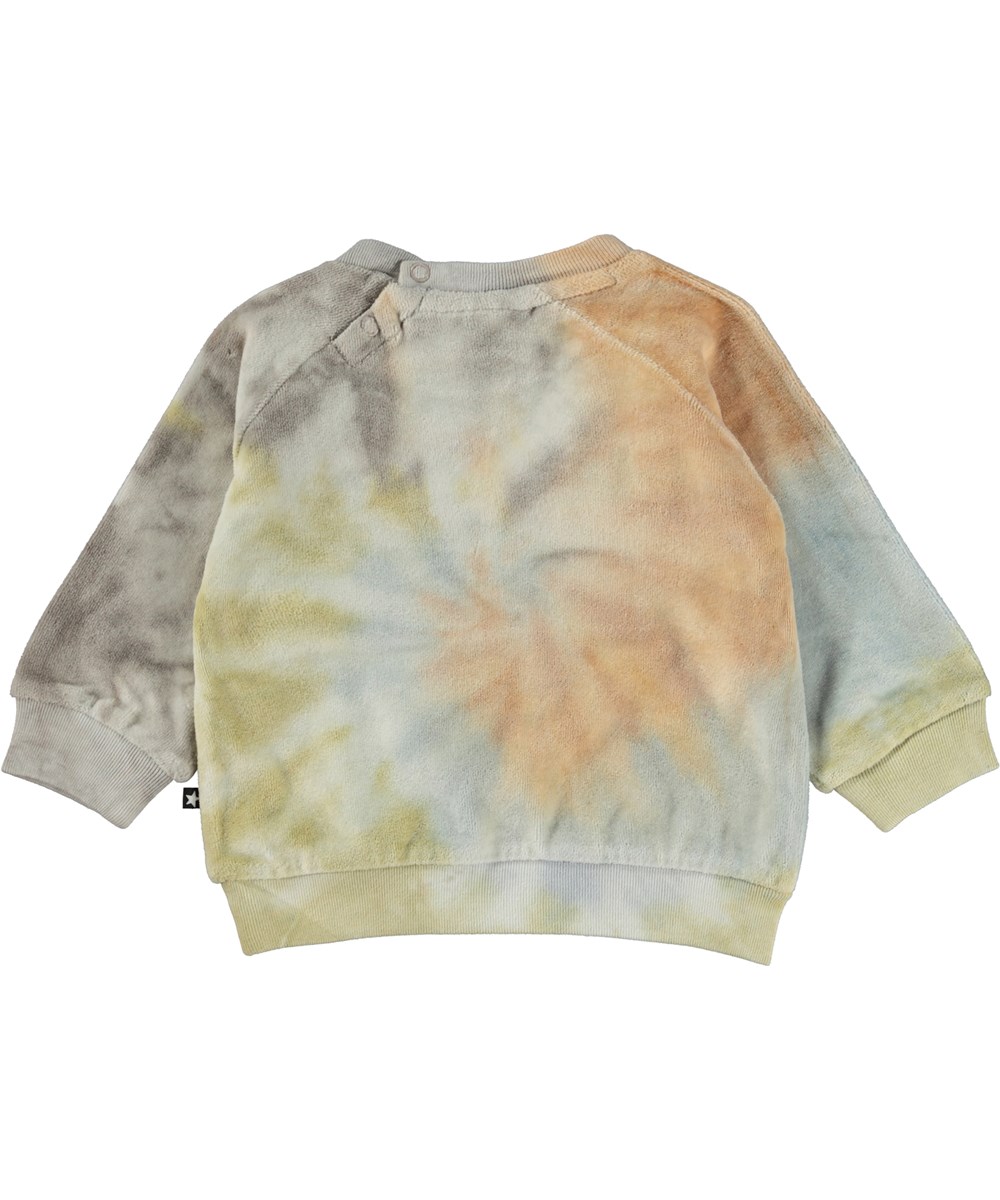 Disc - Soft Tie Dye - Velour baby sweatshirt with tie-dye