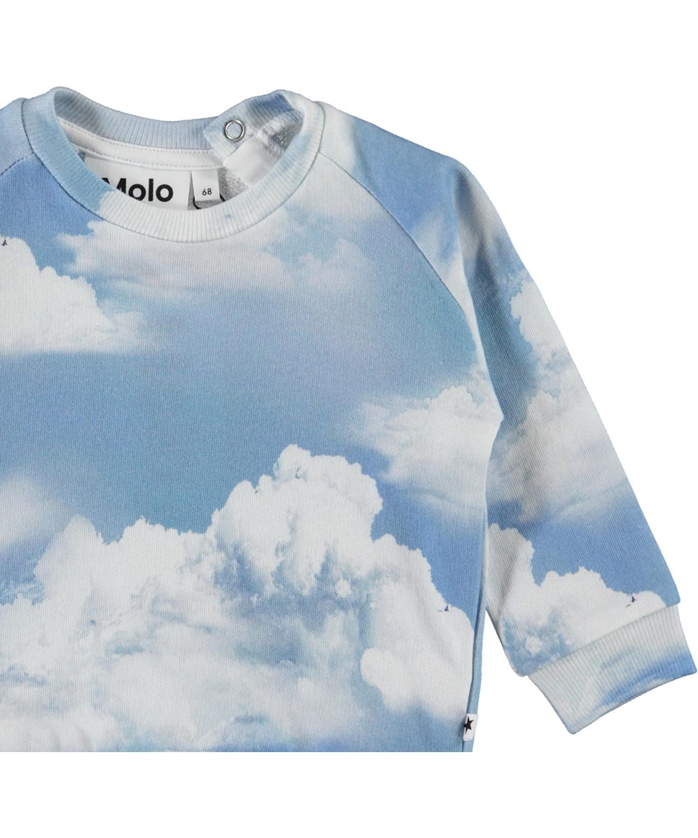 Disco - Clouds - Blue and white tie-dye baby sweatshirt