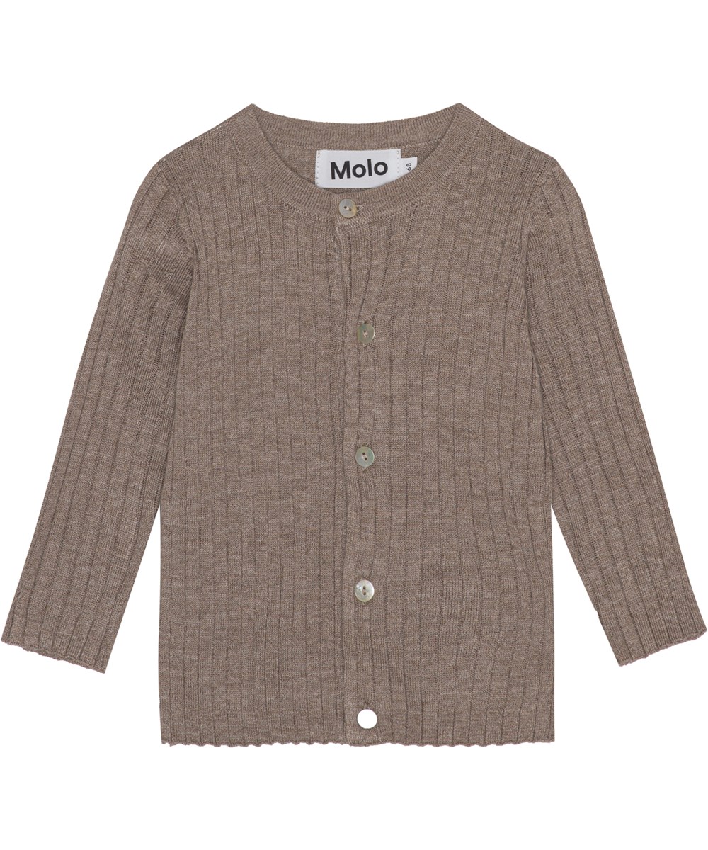 Georgette - Moth Ground - Lichtbruine vest in kasjmier en viscose