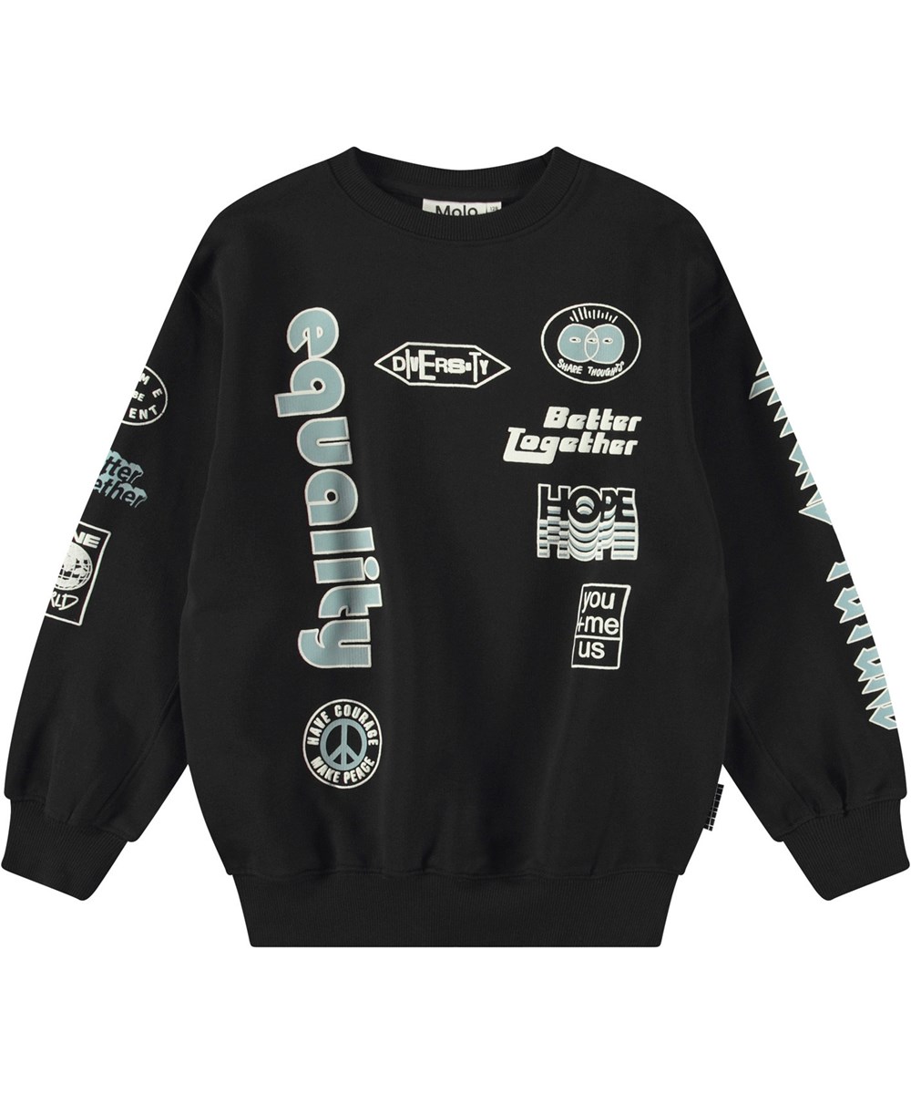 Magni - Messages! - Sweatshirt with print for children in soft organic cotton with ribbed edges at the neck, sleeves, and bottom of the sweatshirt.