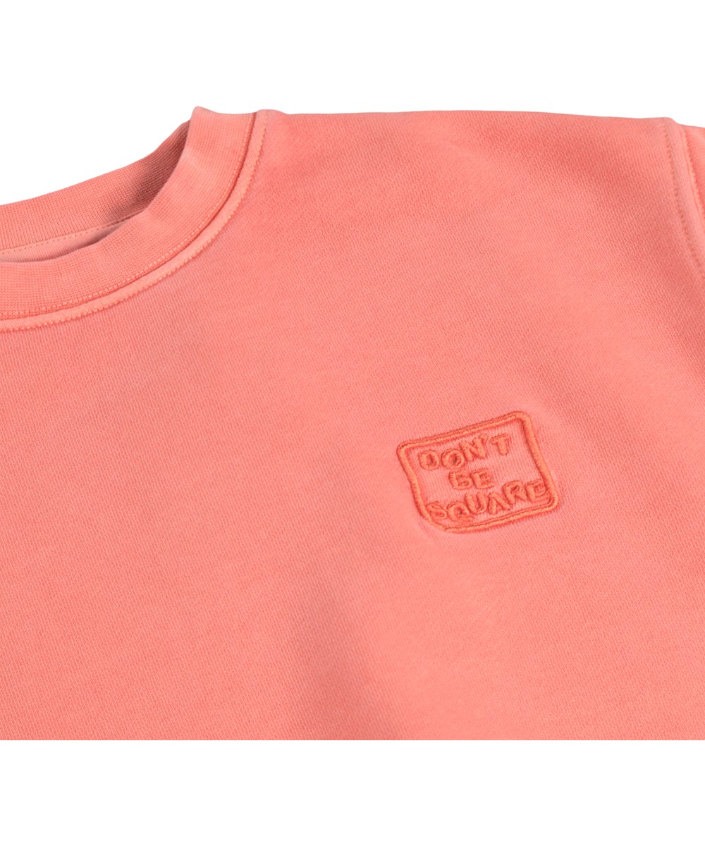 Magni - Red Ink - Red sweatshirt for children made of organic cotton with embroidery