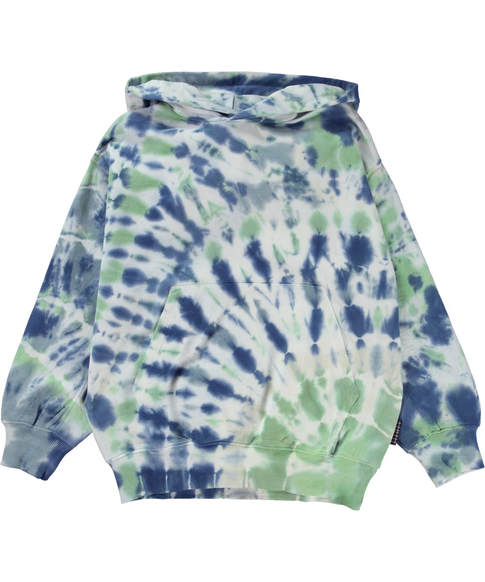 Maxx - Blue Green Dye - Hoodie with blue and green tie-dye