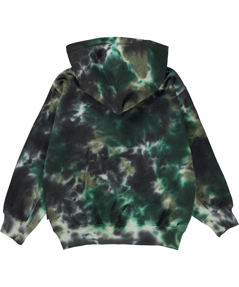 Maxx - Dark Dyes - Green organic hoodie in tie-dye print