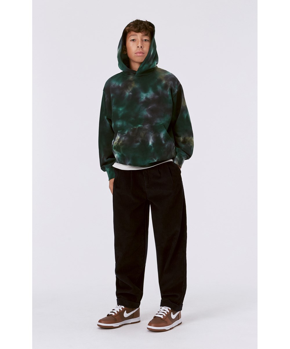 Maxx - Dark Dyes - Green organic hoodie in tie-dye print