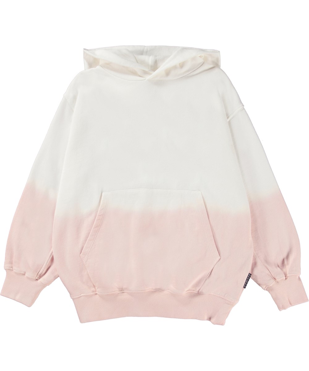 Maxx - Powder - Organic hoodie in white and pink