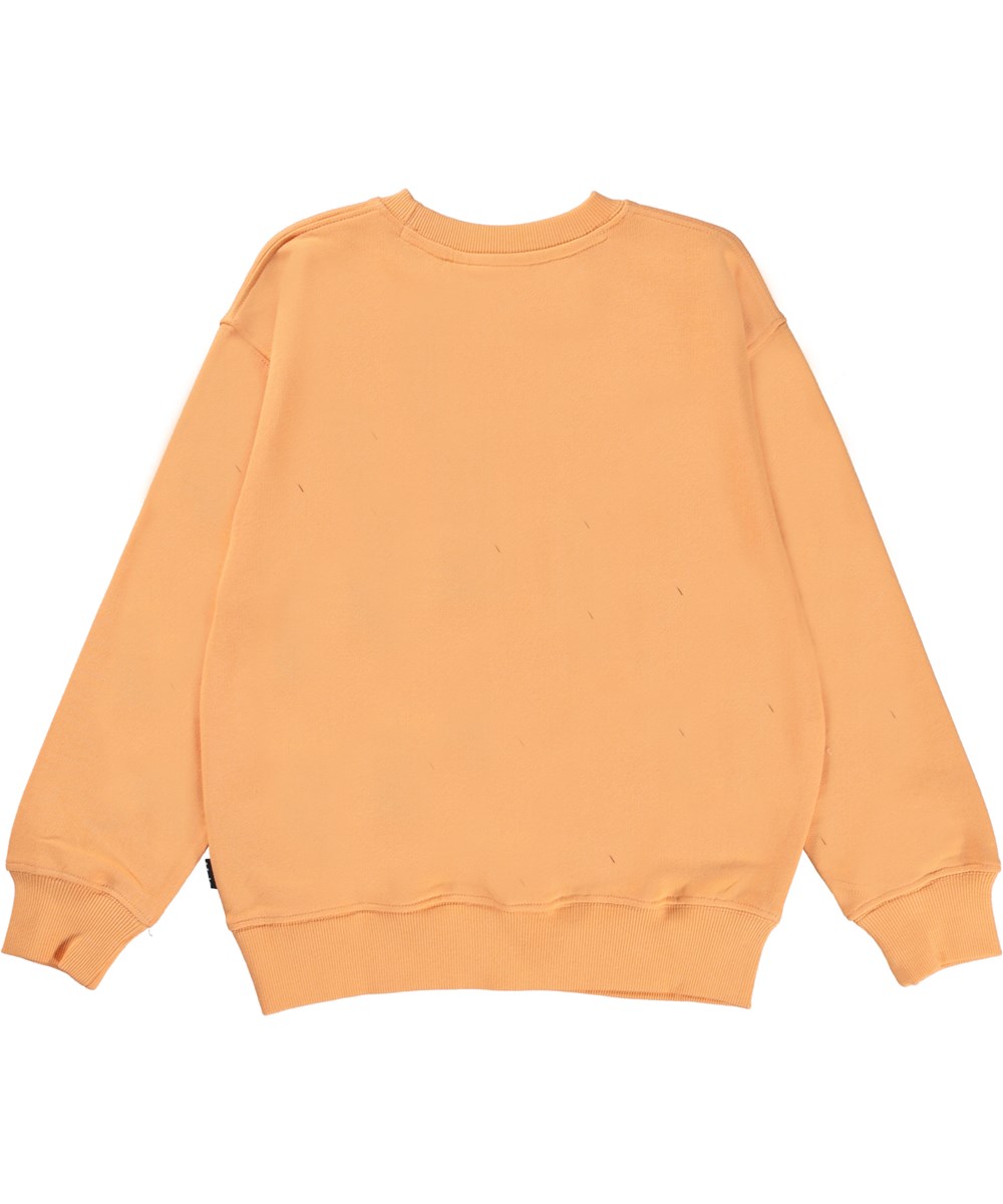 Memphis - Papaya - Orange sweatshirt with hello smiley