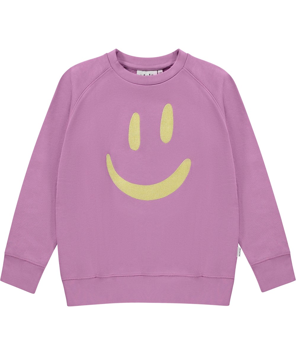 Mike - Purple Ray - Purple organic sweatshirt with embroidery