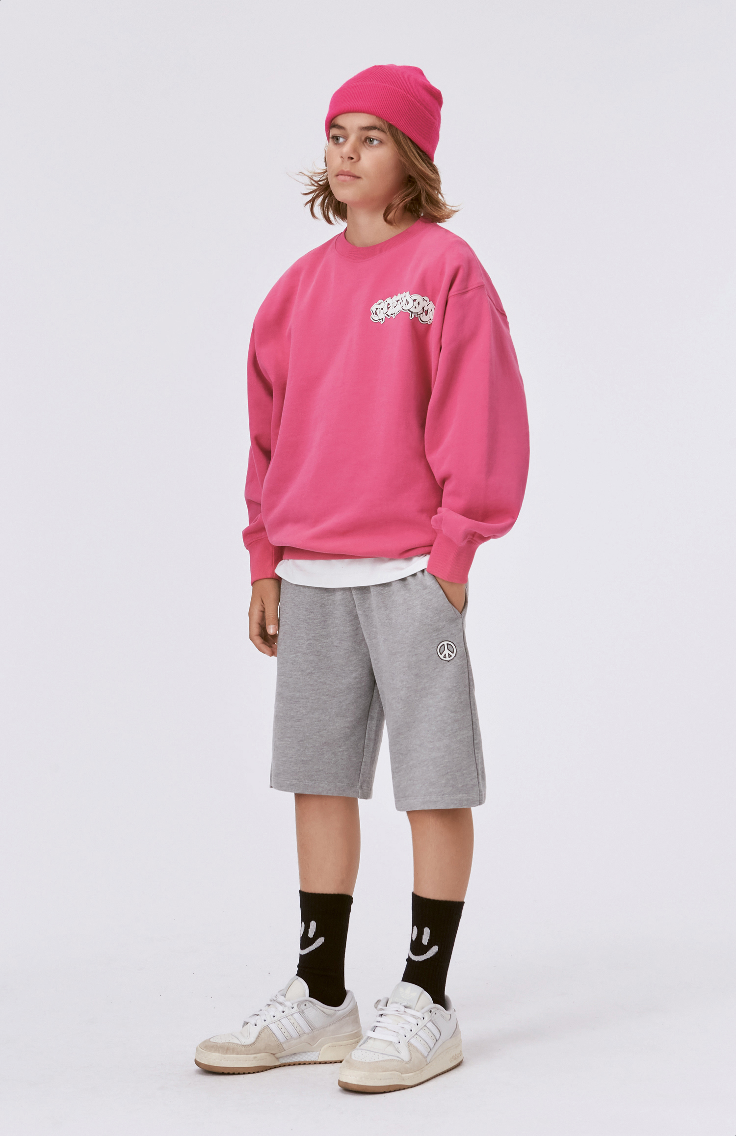 Monti - Pink Magic - Pink organic sweatshirt with embroidery