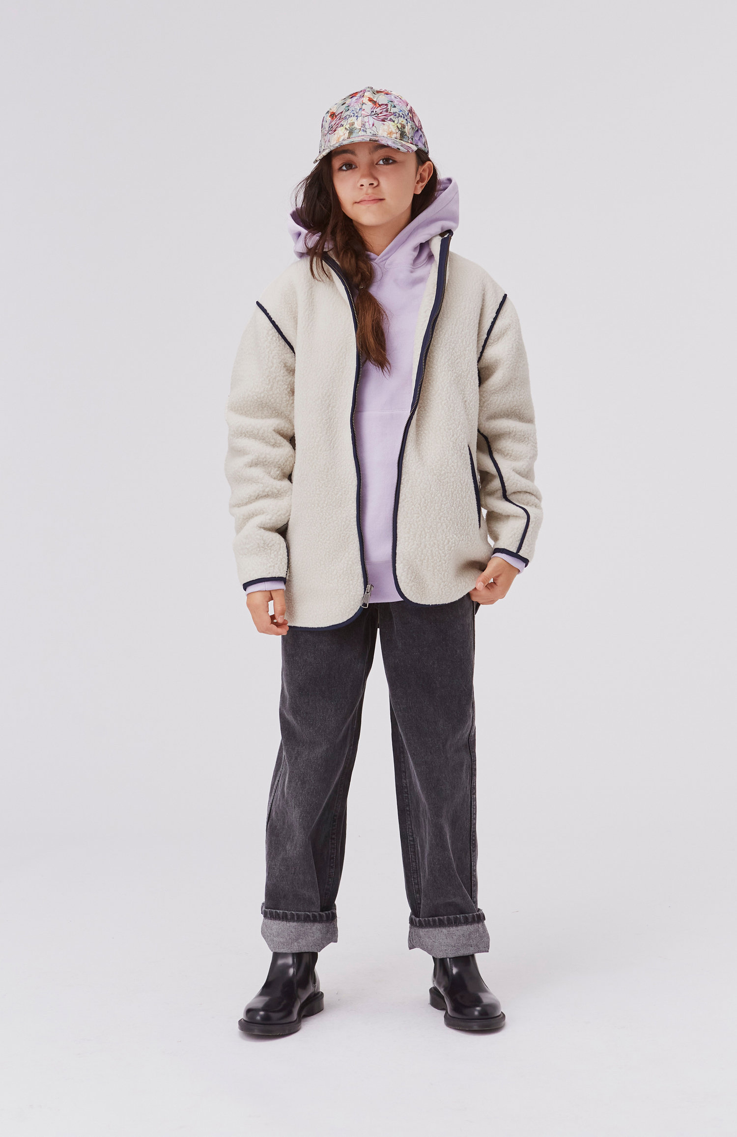 Moz - Frozen Lilac - Light purple organic unisex hoodie - Molo
