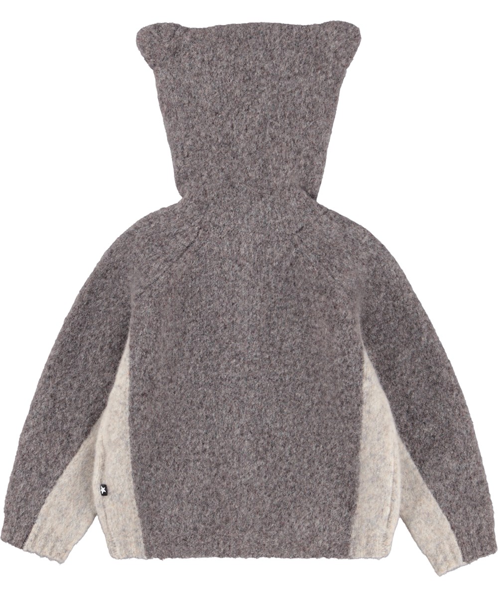 Bash - Echo Melange - Grauer Woll-Cardigan für die Kleinen aus einer weichen Wollmischung.