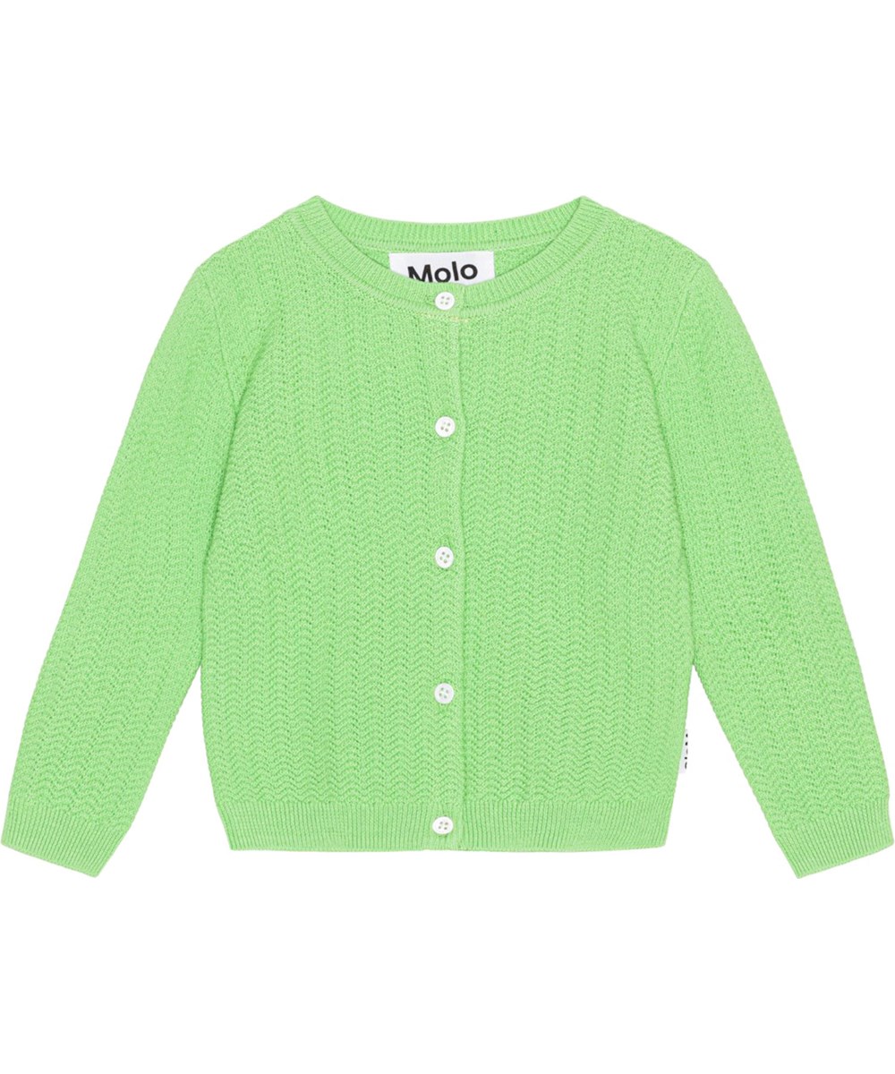 Blake - Grass Green - Grüne Strickjacke für die Kleinen aus weicher Öko-Baumwolle