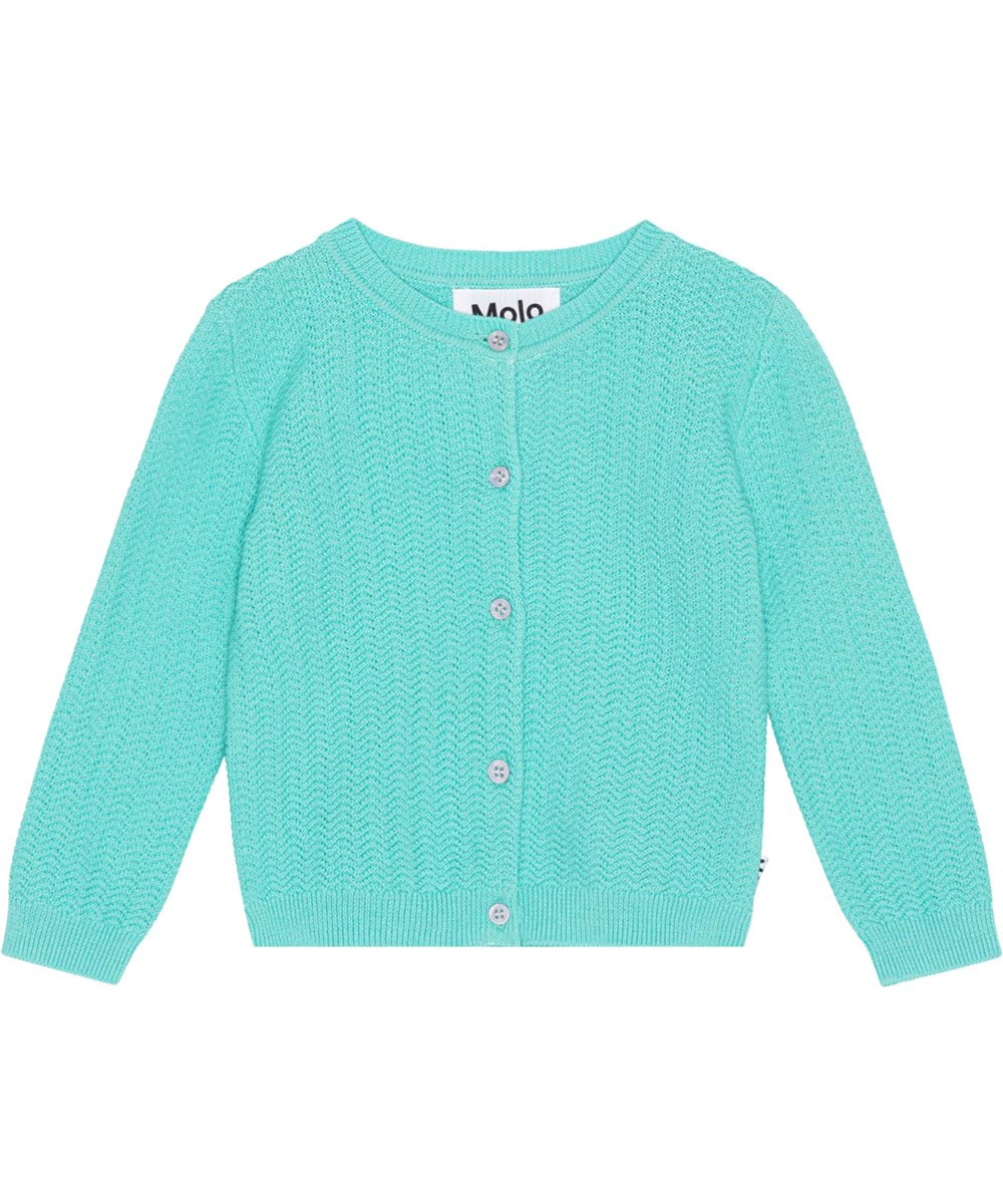 Blake - Pacific - Türkisblauer Strick-Cardigan für die Kleinen aus weicher Öko-Baumwolle