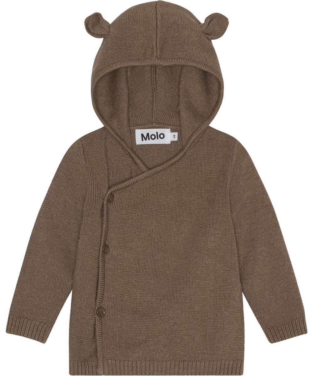 Bobby - Ground - Brauner Strickpullover mit Kapuze und Ohren