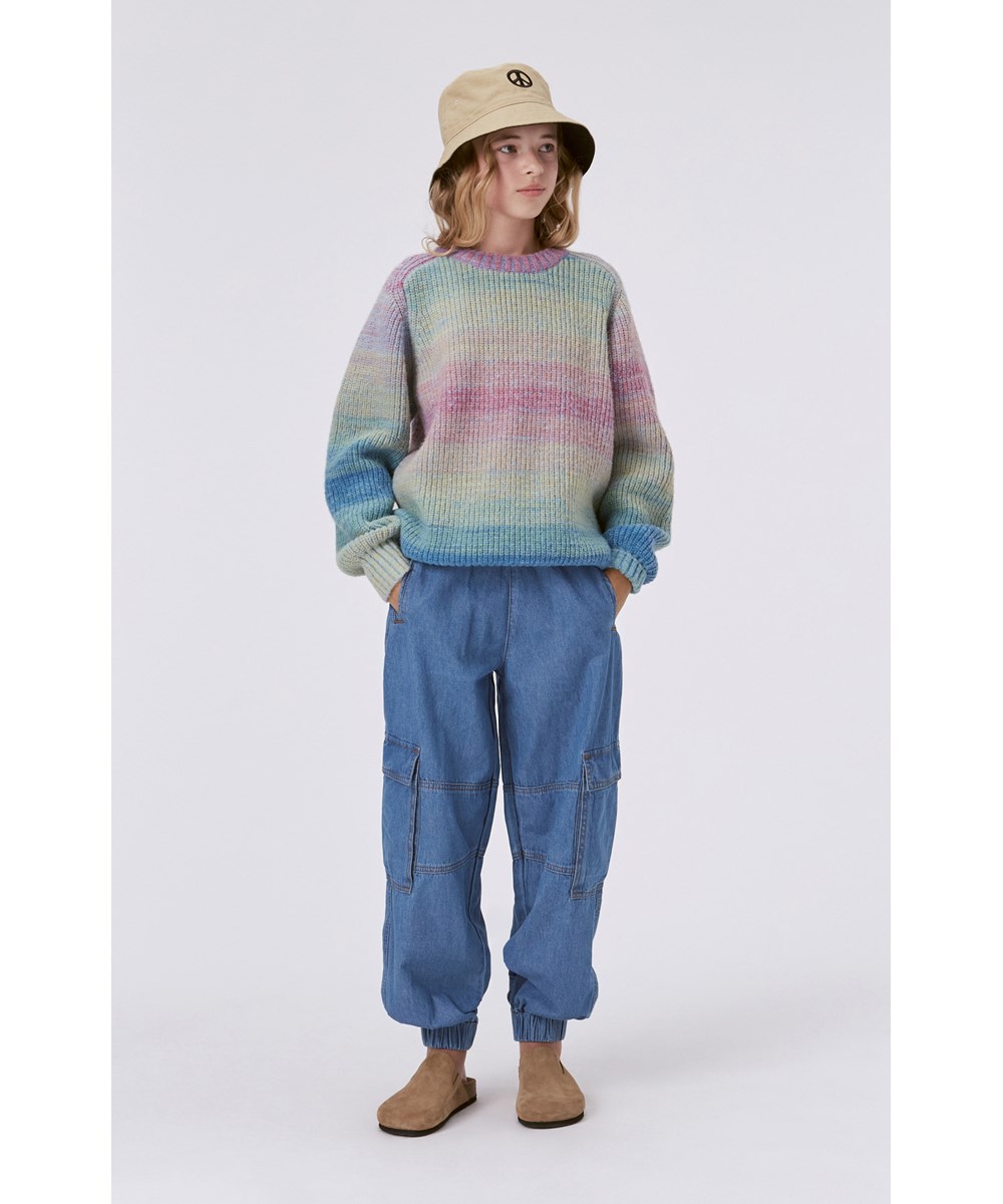 Bosse - Space Dye - Pastellfarbener Strickpullover aus Baumwoll/Woll-Mischung