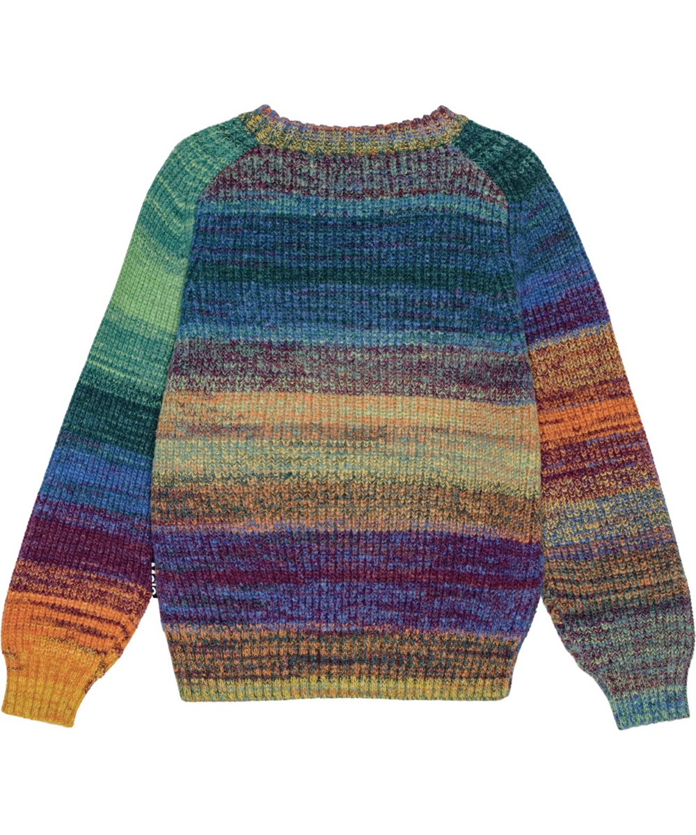 Bosse - Space Dye Col - Regulär geschnittener Pullover in mehreren Farben mit gerippten Details am Ausschnitt, an den Ärmeln und an der Taille.